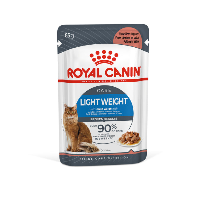 Royal Canin LightWeight Care Thin Slices in Gravy Cat Food 85g x 12 Pouches
