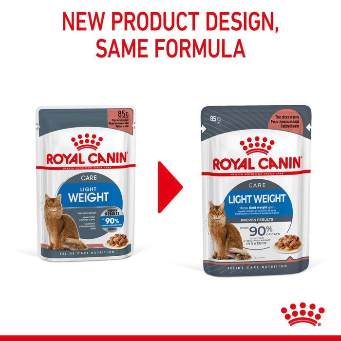 Royal Canin LightWeight Care Thin Slices in Gravy Cat Food 85g x 12 Pouches