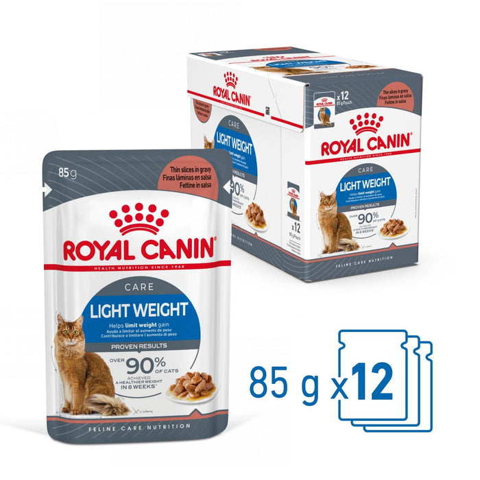 Royal Canin LightWeight Care Thin Slices in Gravy Cat Food 85g x 12 Pouches