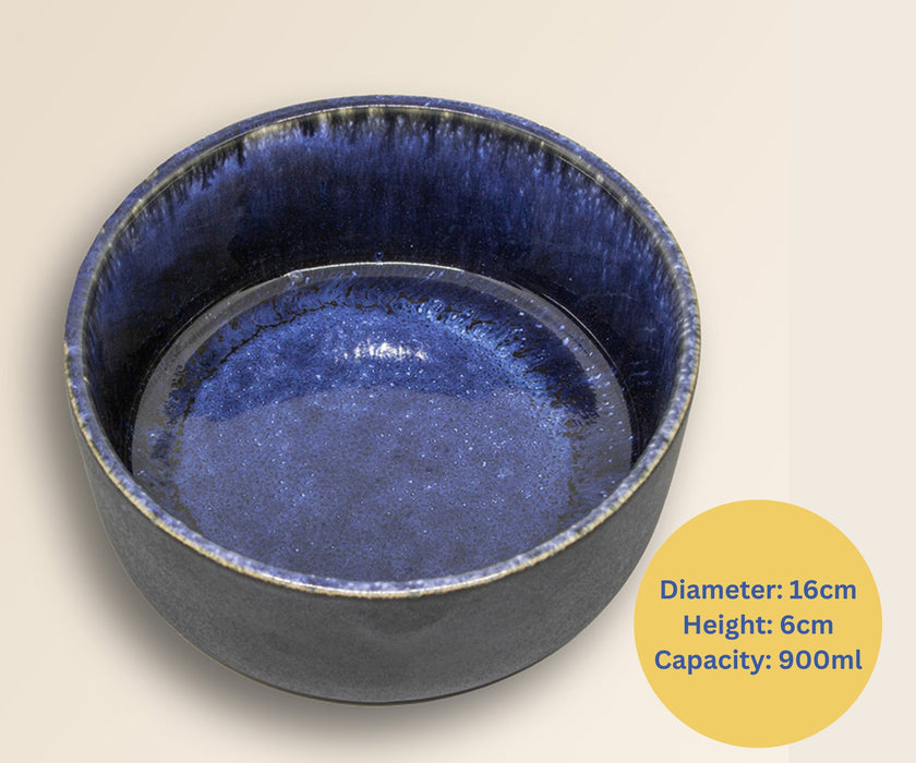 AVA Ceramic Dog Bowls - Handmade Stoneware Bowl with Optional Raised Wooden Feeding Stand