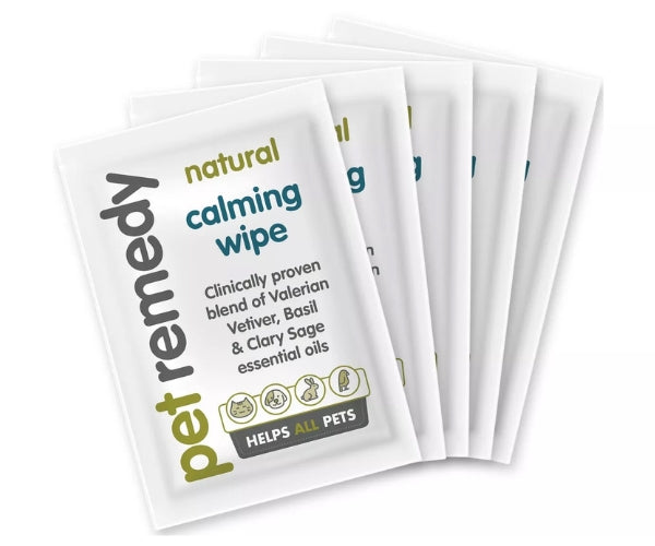 Pet Remedy Calming Wipes for Dogs - Simple Anxiety Support, Pack of 12