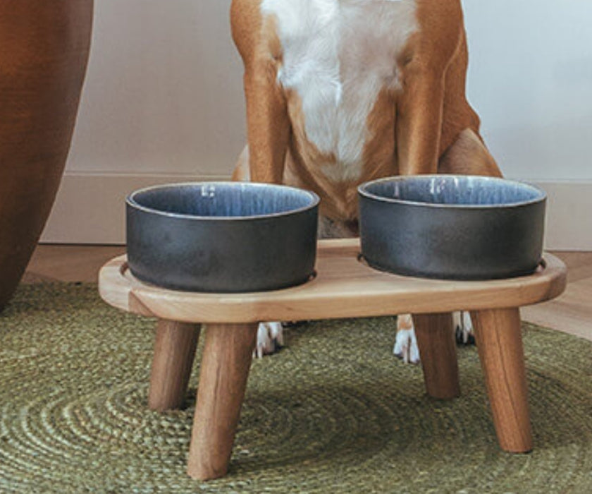 AVA Raised Wooden Dog Feeding Tray - Solid Oak Tray For Improved Digestion & Better Posture. 6cm or 12cm High