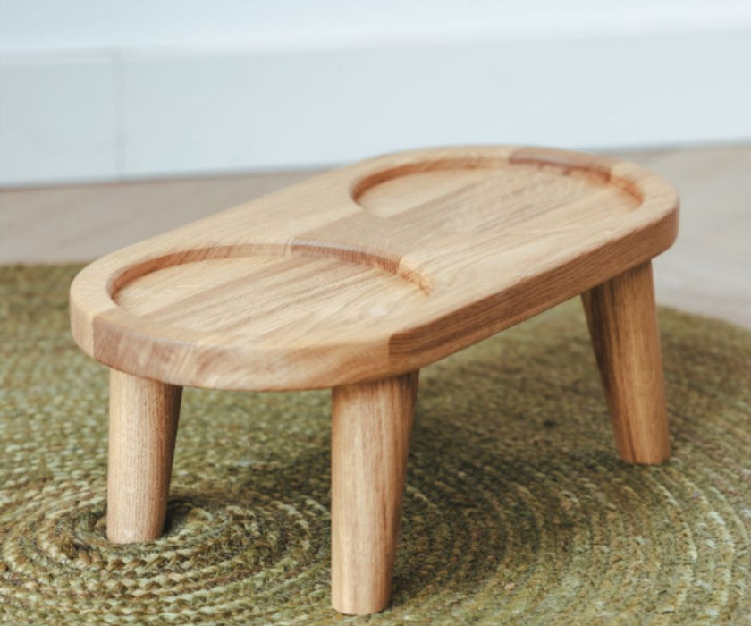 AVA Raised Wooden Dog Feeding Tray - Solid Oak Tray For Improved Digestion & Better Posture. 6cm or 12cm High