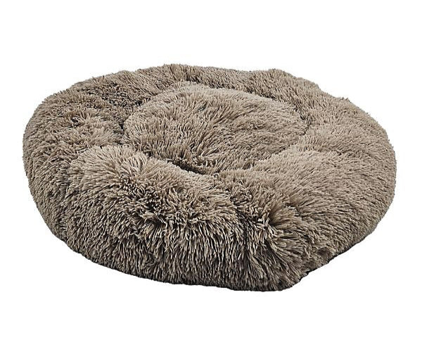 Anti-Anxiety Donut Dog Bed (by HugglePets) - Super Soft For Relieving Anxiety (Oatmeal)