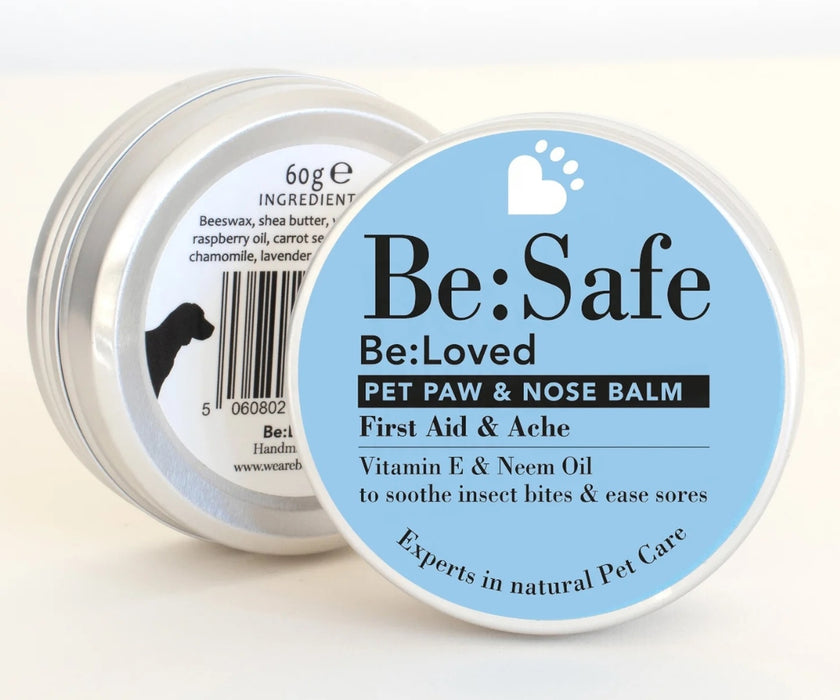 Be:Safe: Dog Paw & Nose Balm - Vitamin E & Lemongrass to Soothe Insect Bites & Ease Sores 60g