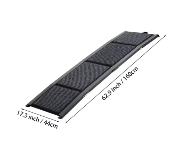 Zoomadog Foldable Aluminum Car Dog Ramp - Heavy Duty Ramp For Dogs up to 110kg (160cm Long x 44cm Wide)