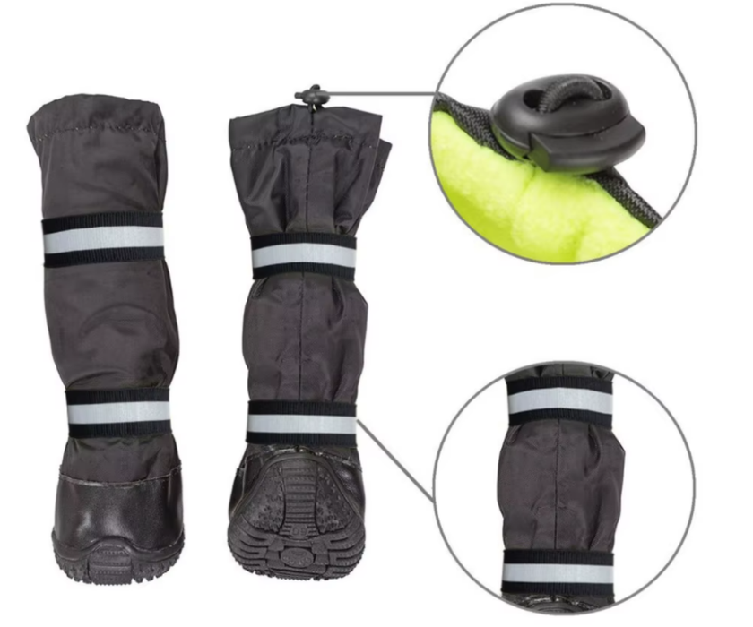 Zoomadog Reflective Waterproof Dog Boots - Durable Non-Slip Boots to Keep Paws & Legs Dry (1, 2 or 4 boots)