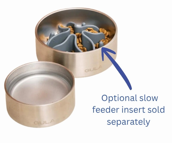 Raised Bamboo Dog Bowl Stand & Stainless Steel Bowl Set - Improve their Posture when Eating & Drinking (one stand & one bowl)