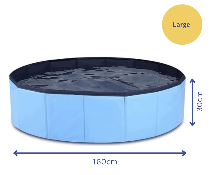 Dog Swimming Pool by Zoomadog - Foldable, Non-Slip Pool for Play & Cooling in Summer (Sky Blue)