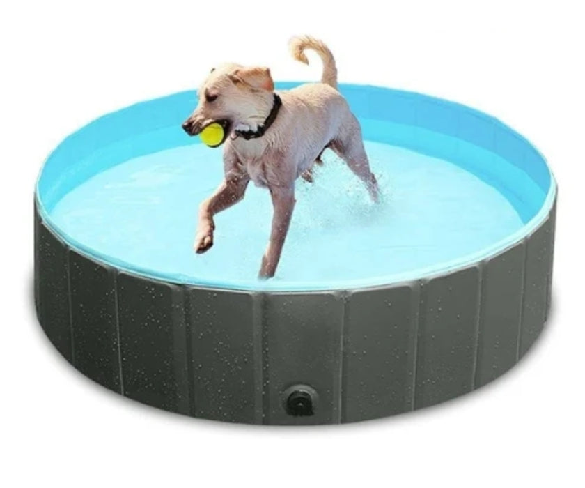 Dog Swimming Pool by Zoomadog - Foldable, Non-Slip Pool for Play & Cooling in Summer (Army Green)