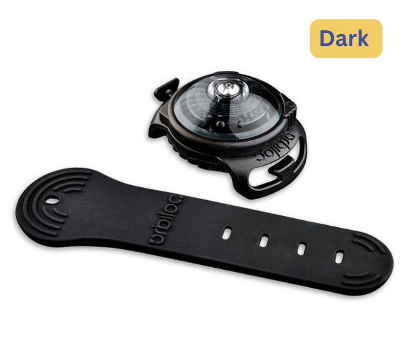 Orbiloc Dog Safety Light - Visible From 5km Away Waterproof LED Light for Collars, Harnesses and Leads